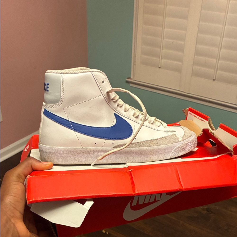 Nike White and Blue High-Tops